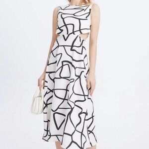 7 Abstract Graffiti Print Cut Out Sleeveless Dress